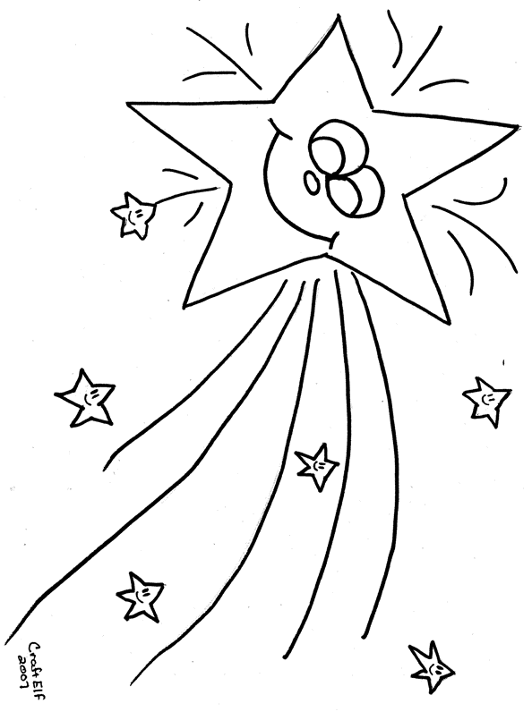 Shooting Star Free Printable coloring page